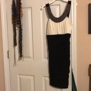 Cute black and white homecoming dress